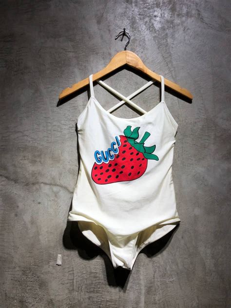 gucci strawberry swimsuit